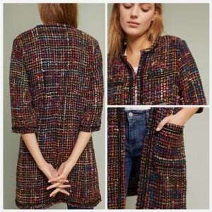 Anthropologie Colorful Tweed Blazer ett:twa berwyn jacket